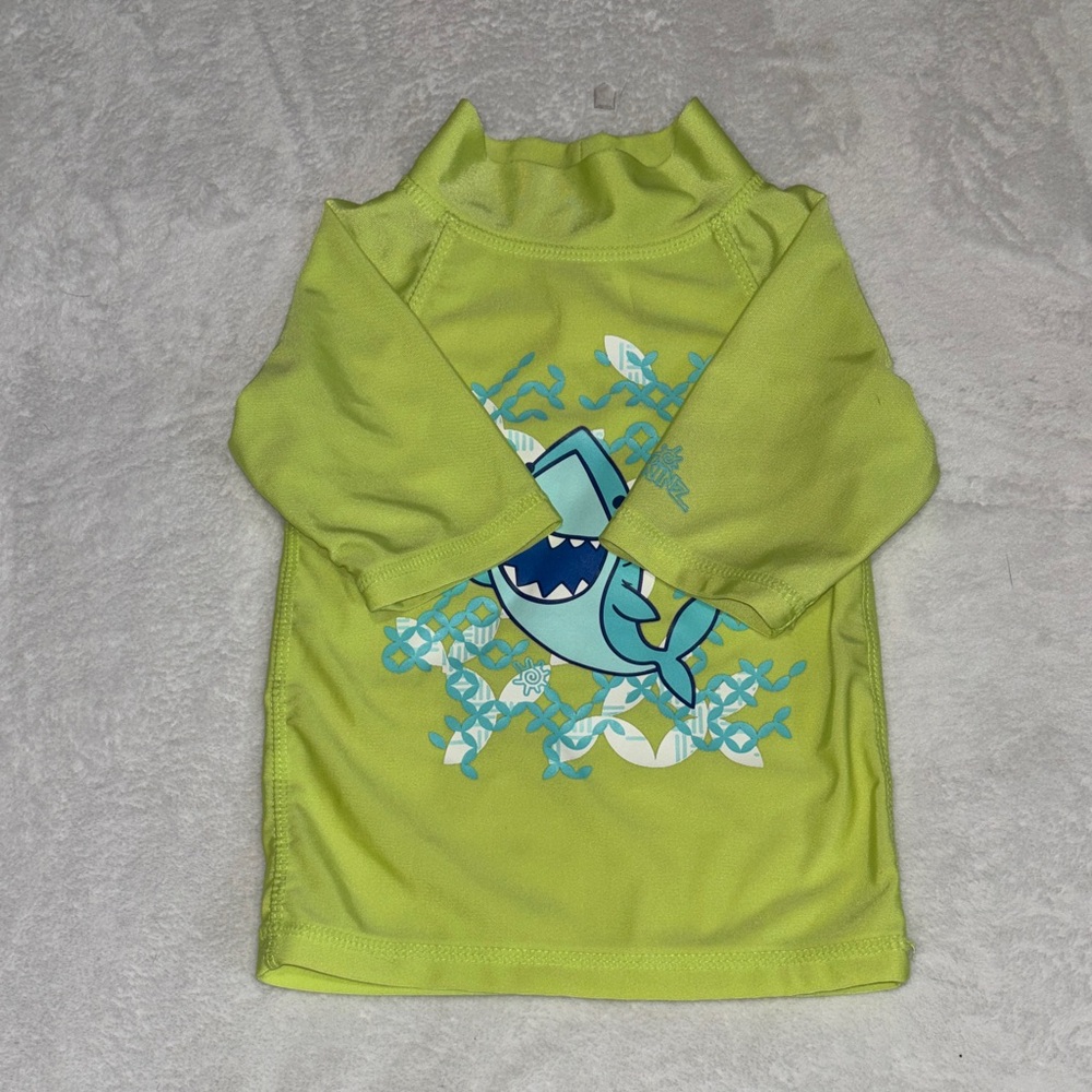 UV SKINZ Kids Lime Shark Long-Sleeve Swim Rashguard